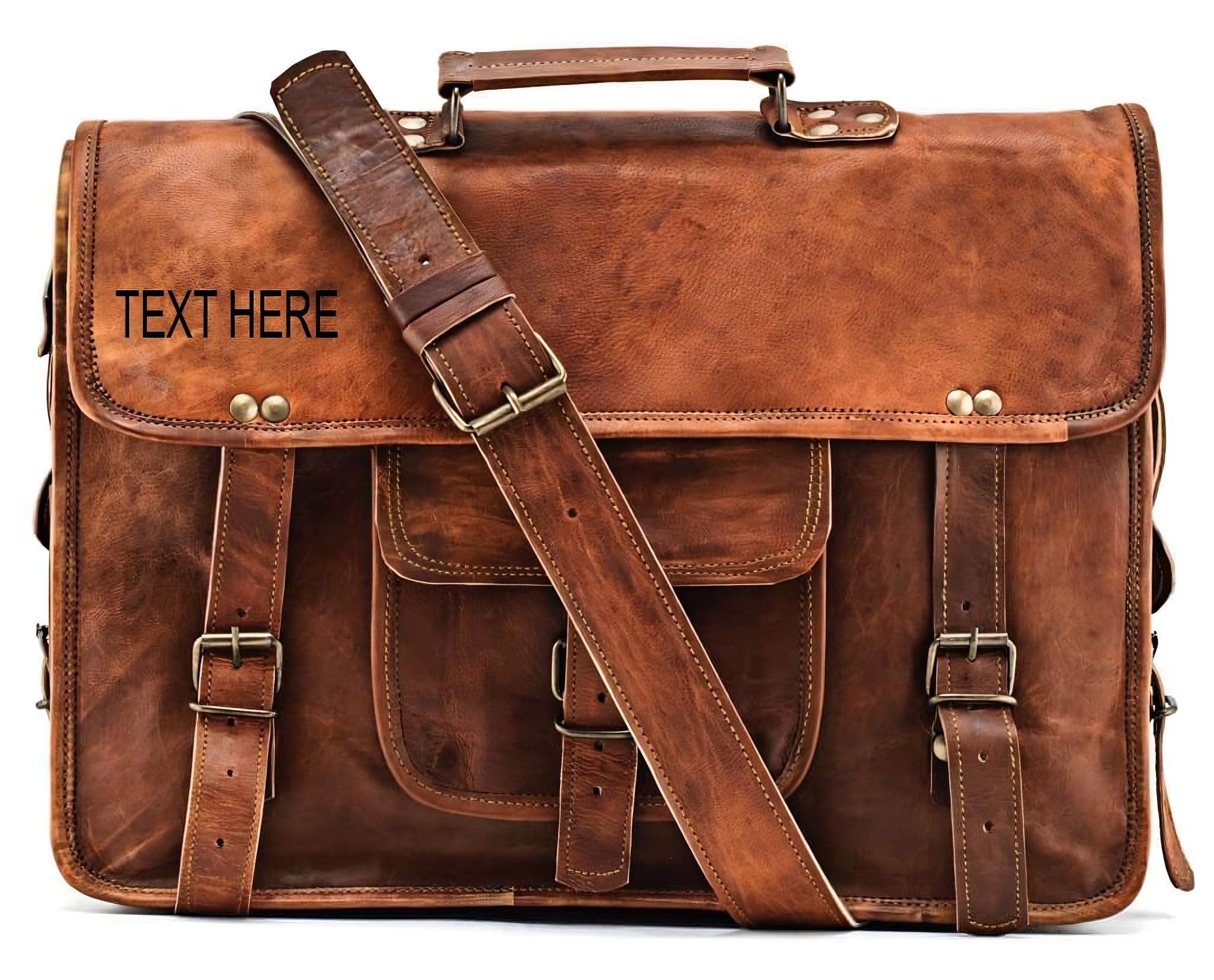 Amazon.com: Personalized Leather Messenger Bag for Men/Women