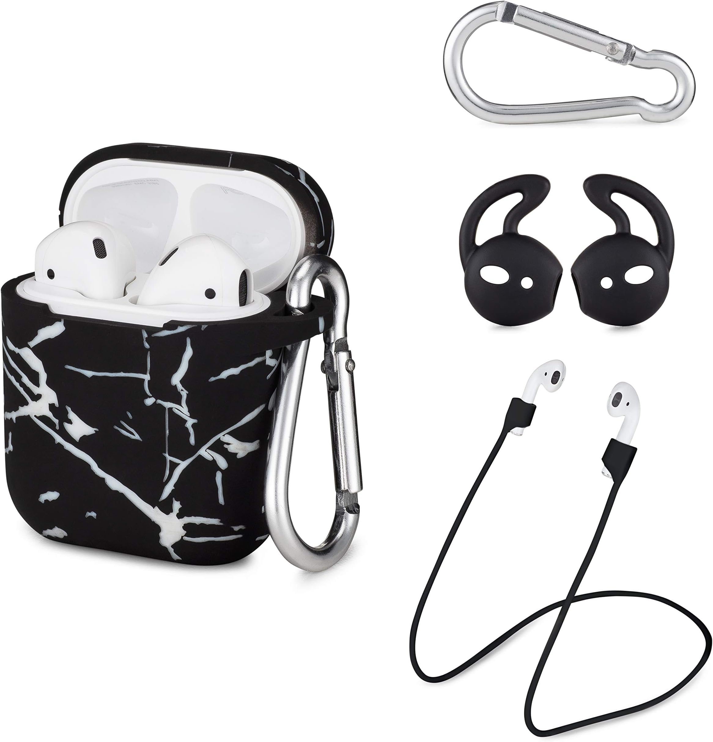 Portable Airpods Case Cover & Protective Silicone Skin Cover Case for Apple Airpods