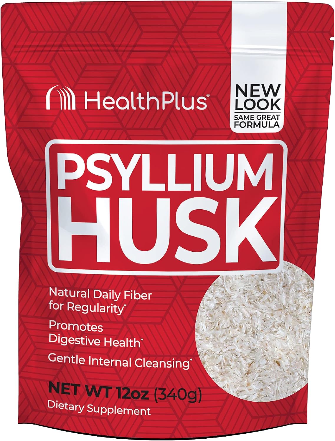 Health Plus Psyllium Husk - Weight Management - Detox, Natural Daily Fiber Powder (12-Ounces, 48 Servings)