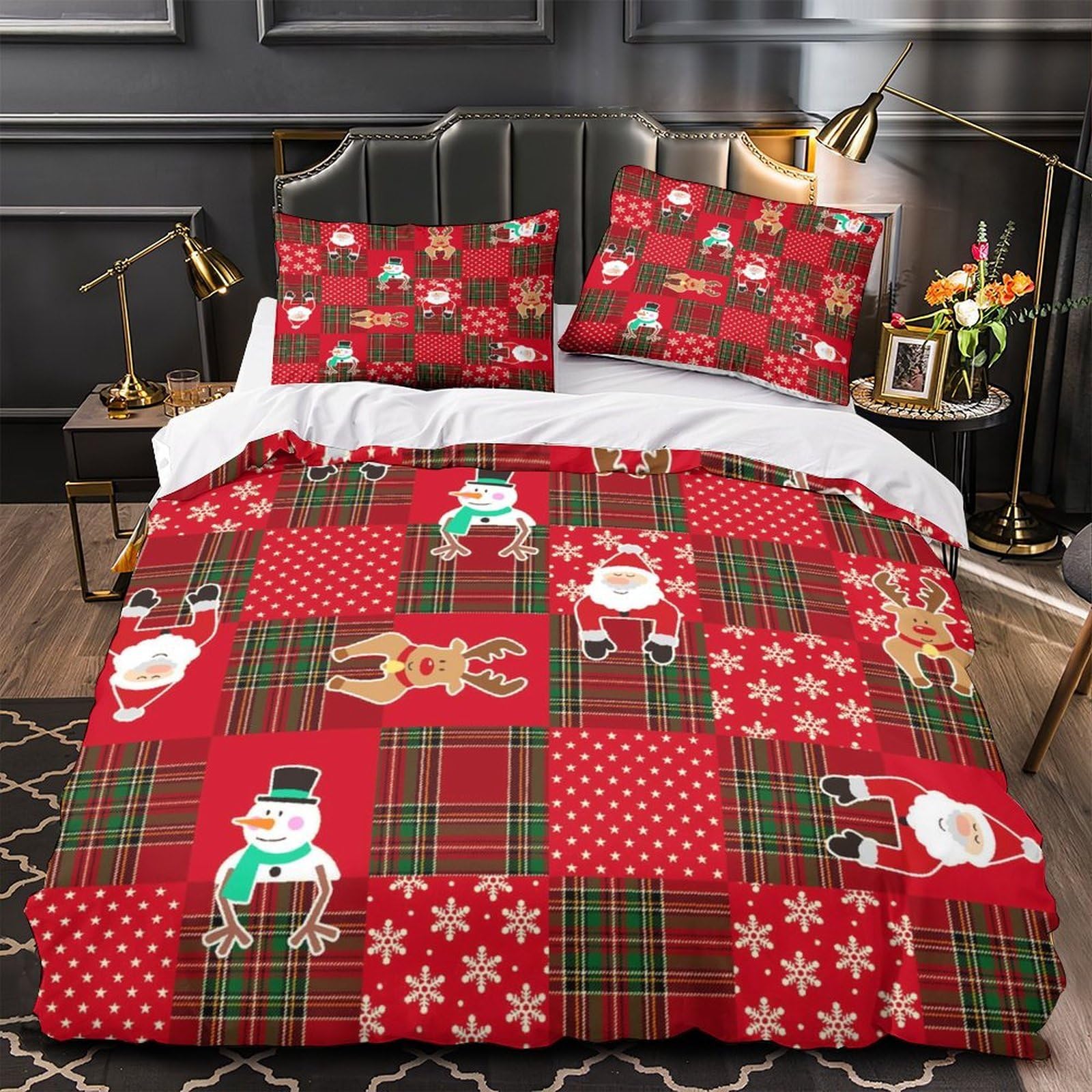 Housse de couette 2 taies éclair pour lit King Size sans pli