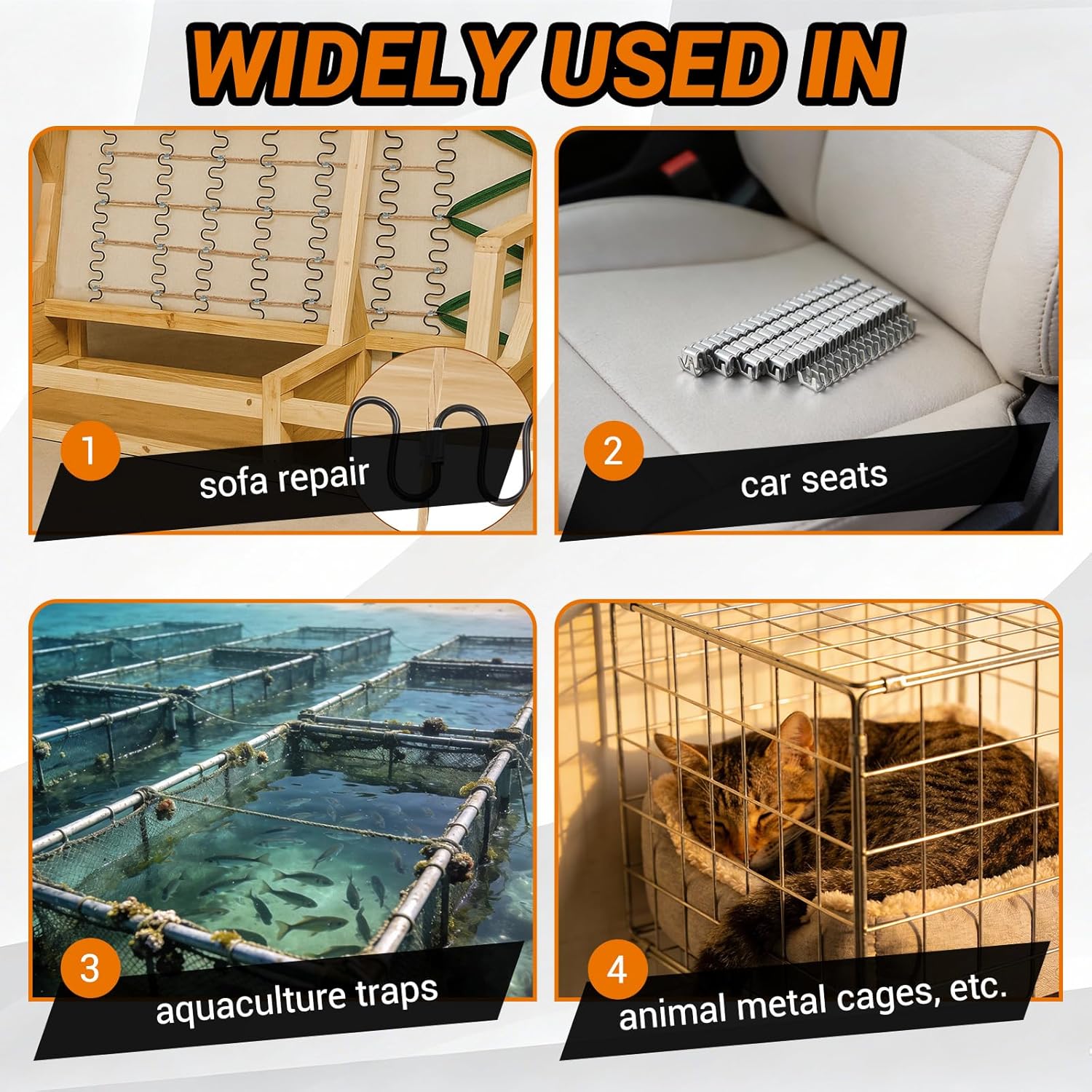 600 Pcs 3/4 Inch Galvanized Clinch Clips, Crown Wire Cage Clips Staples Fasteners Compatible with M66 Clinching Clipper Tool, Bedding, Wire Fencing, Upholstery Spring Mattress, Joining Cages