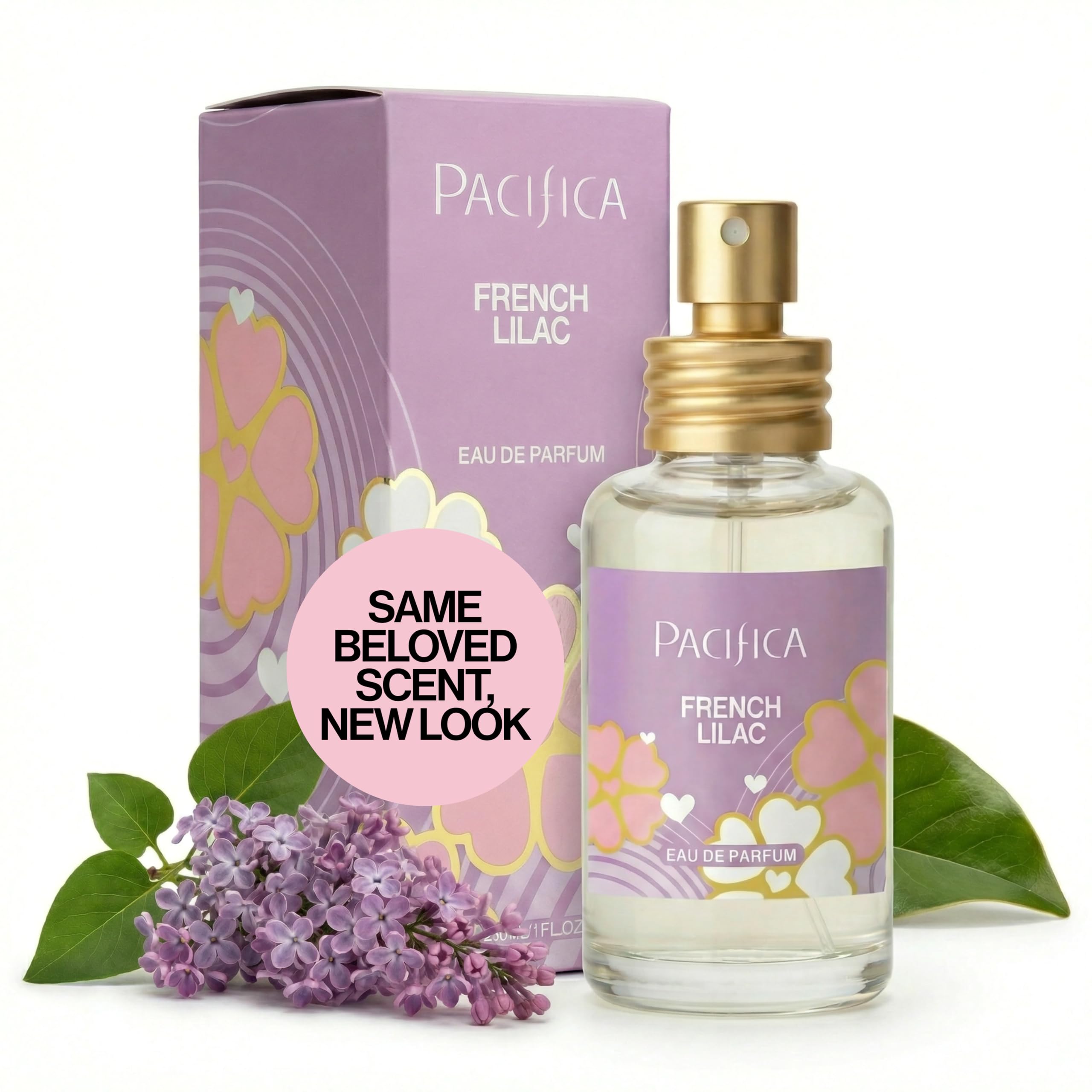 Pacifica French Lilac Spray Perfume – Clean Vegan Floral Fragrance for Women, Fresh-Cut Lilac & Powdery Magnolia Notes, Long-Lasting Romantic Spring Scent, 1 oz