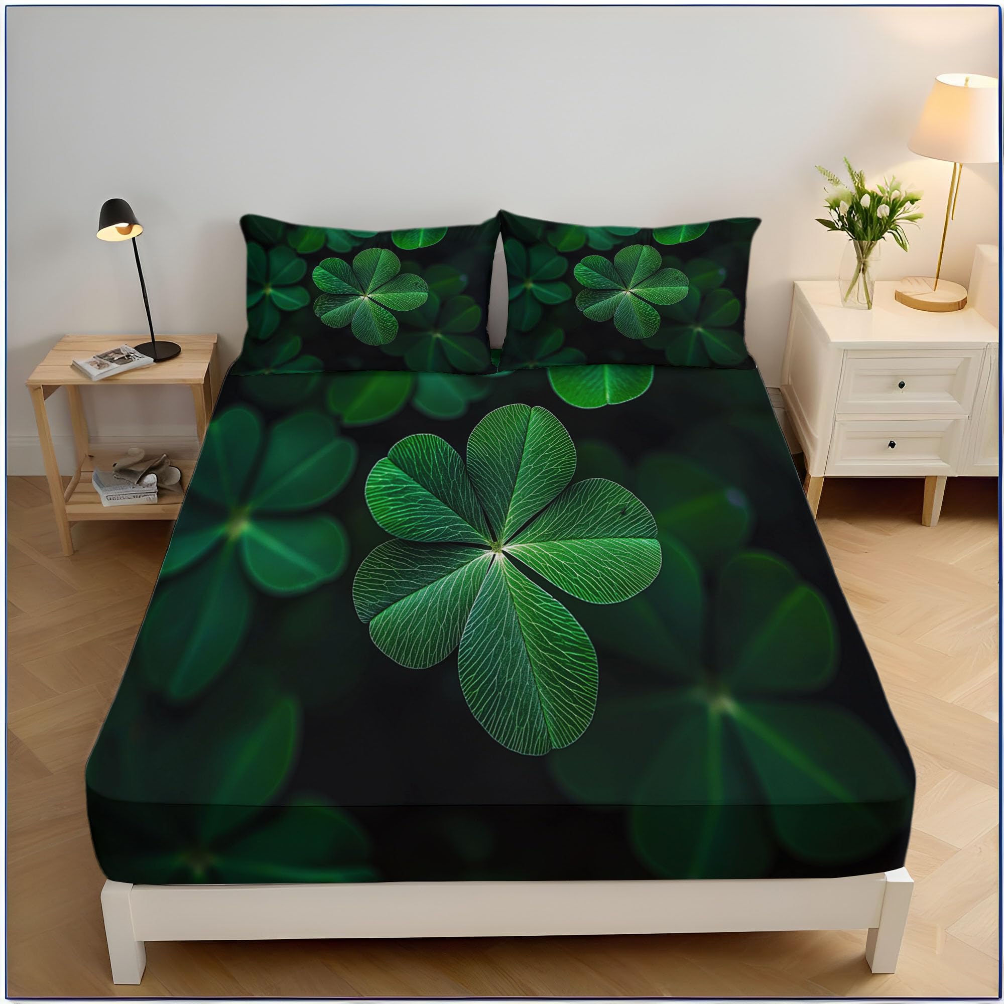 Drap housse enfant 140x200cm vert pour une chambre nature et cosy