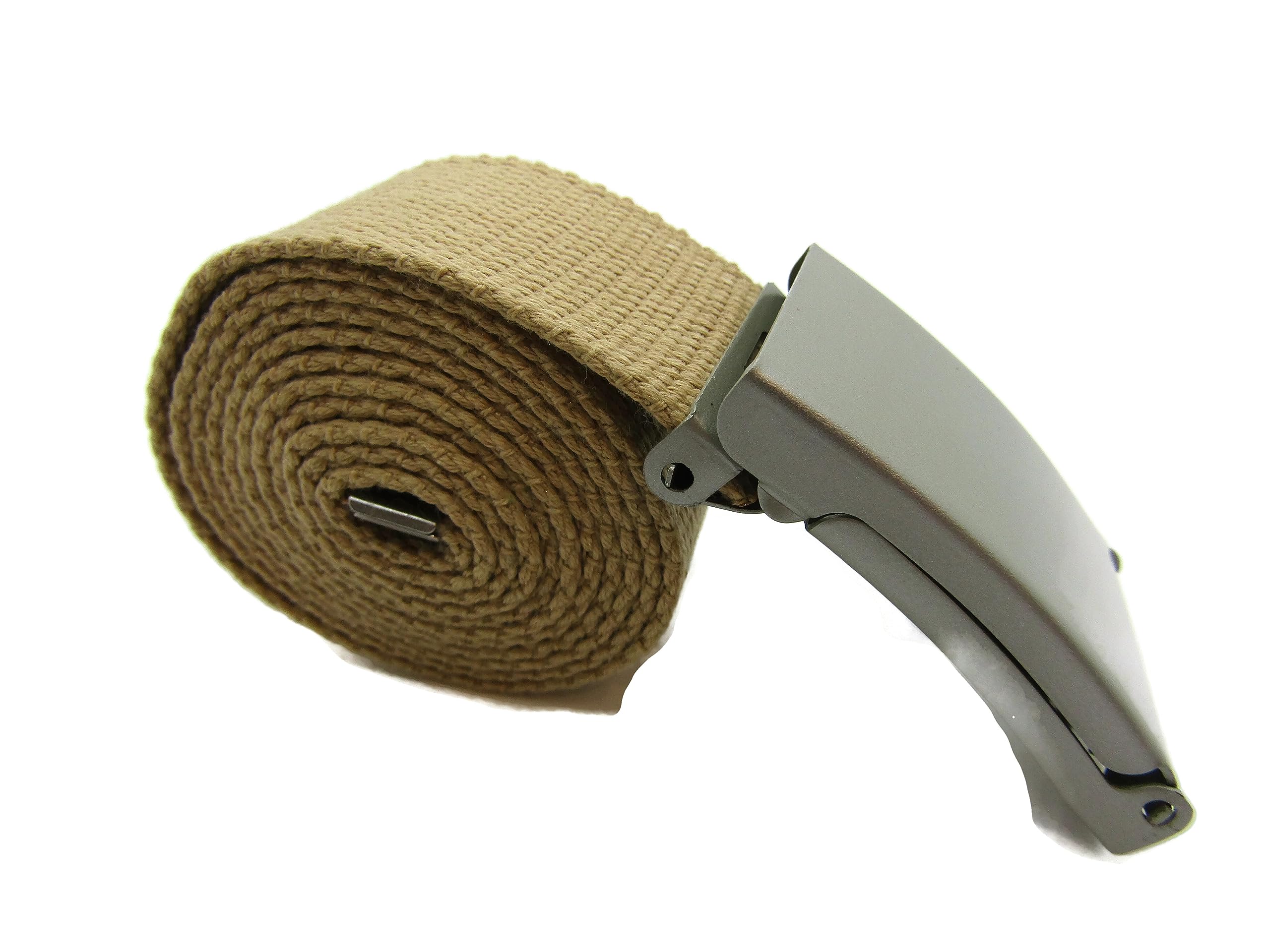 TheGloveHut Unisex Cotton Canvas Webbing belt Buckle (Caramel, Medium 36")