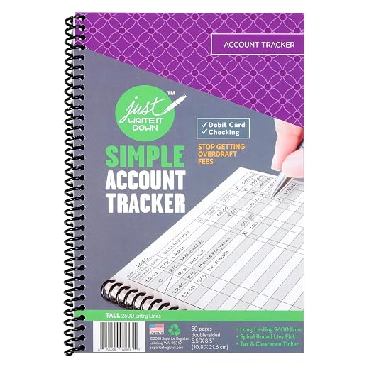 The Superior Check and Debit Card Register (1-Pack, Purple)