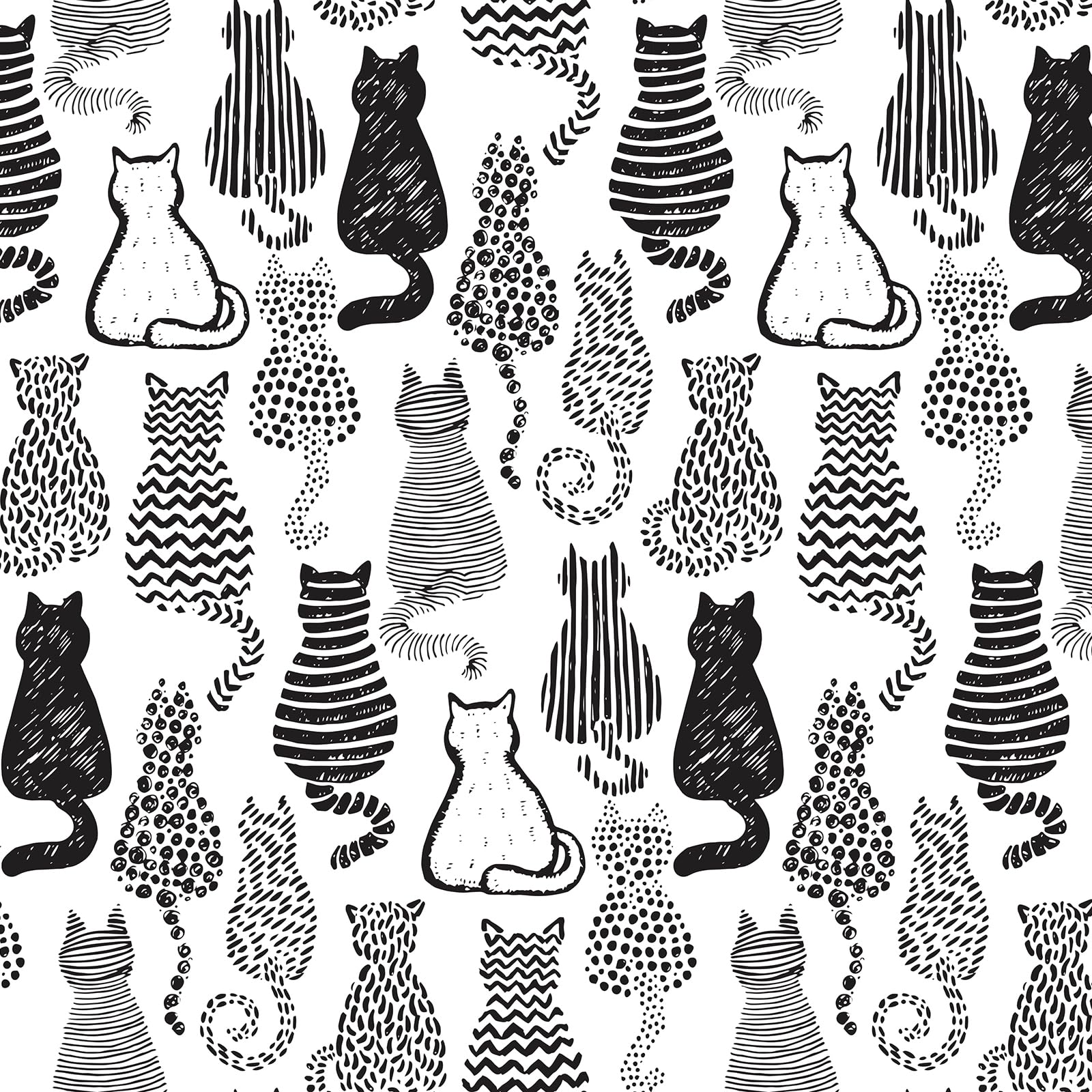 Papier peint chat noir et blanc autocollant : rénovation sans colle