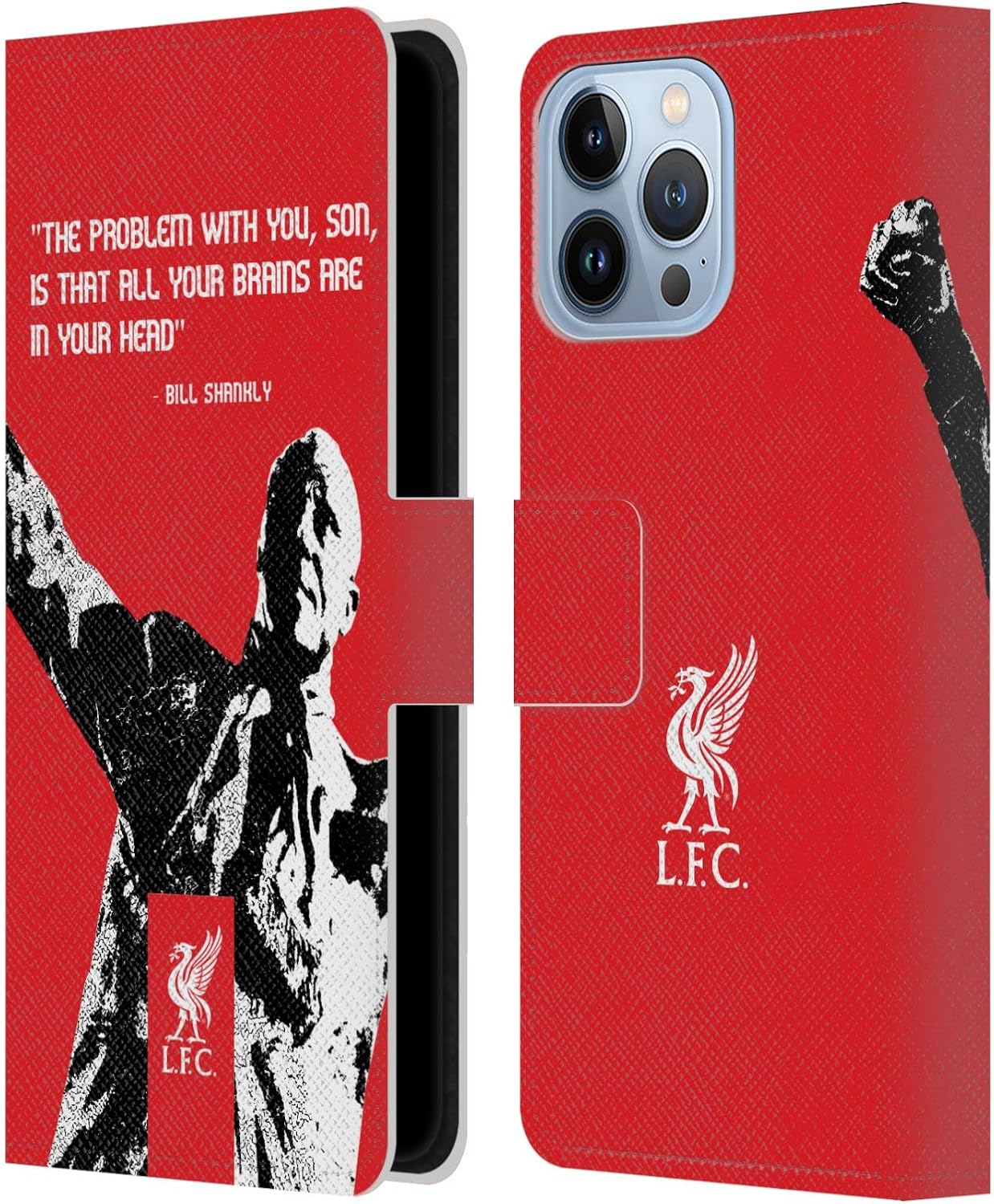Head Case Designs Officially Licensed Liverpool Football Club Problem Big Bill Shankly Quotes Leather Wallet Case Compatible with Apple iPhone 13 Pro Max