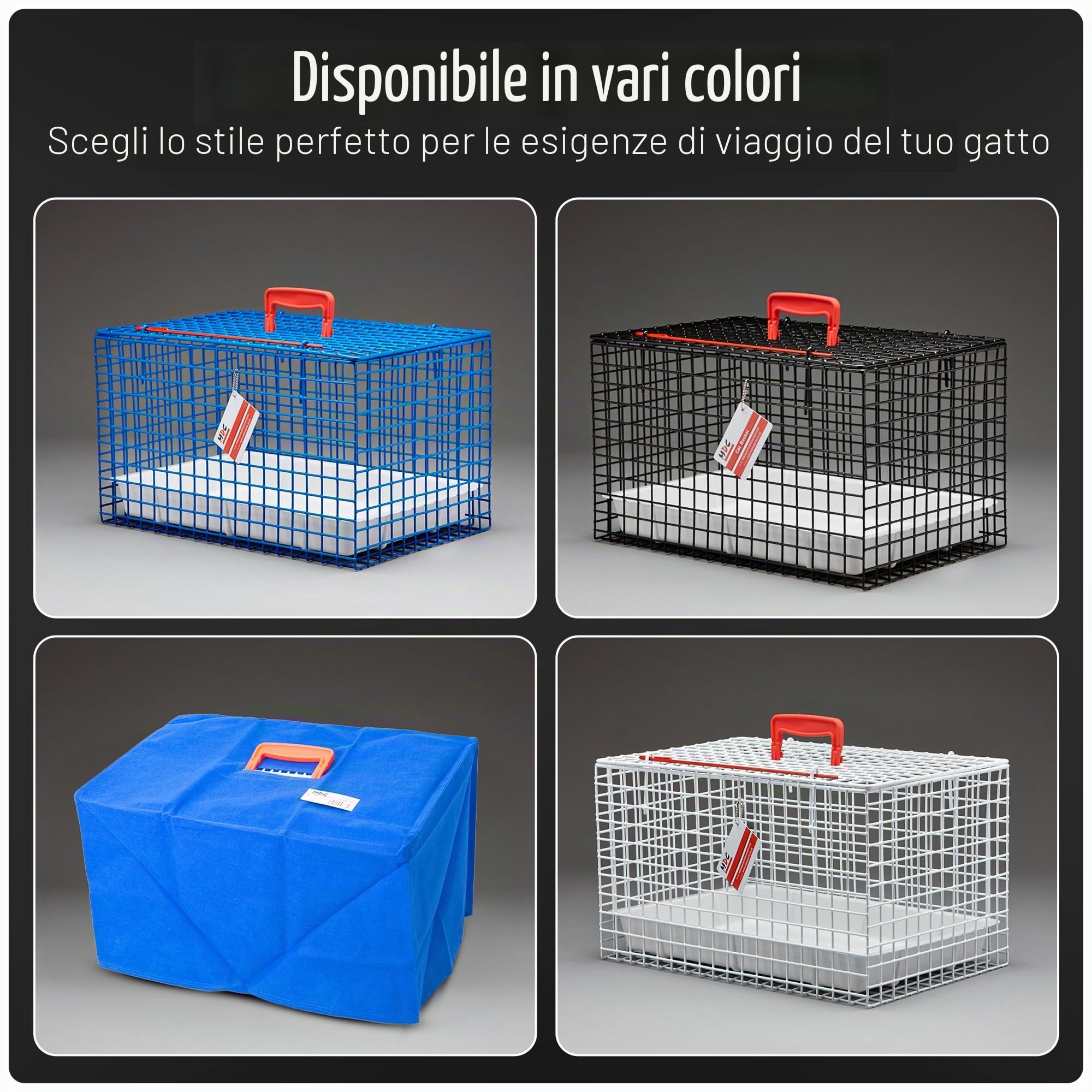 MDC P236-350 Cat Carrying Basket White Trasportino Gabbietta per Gatti