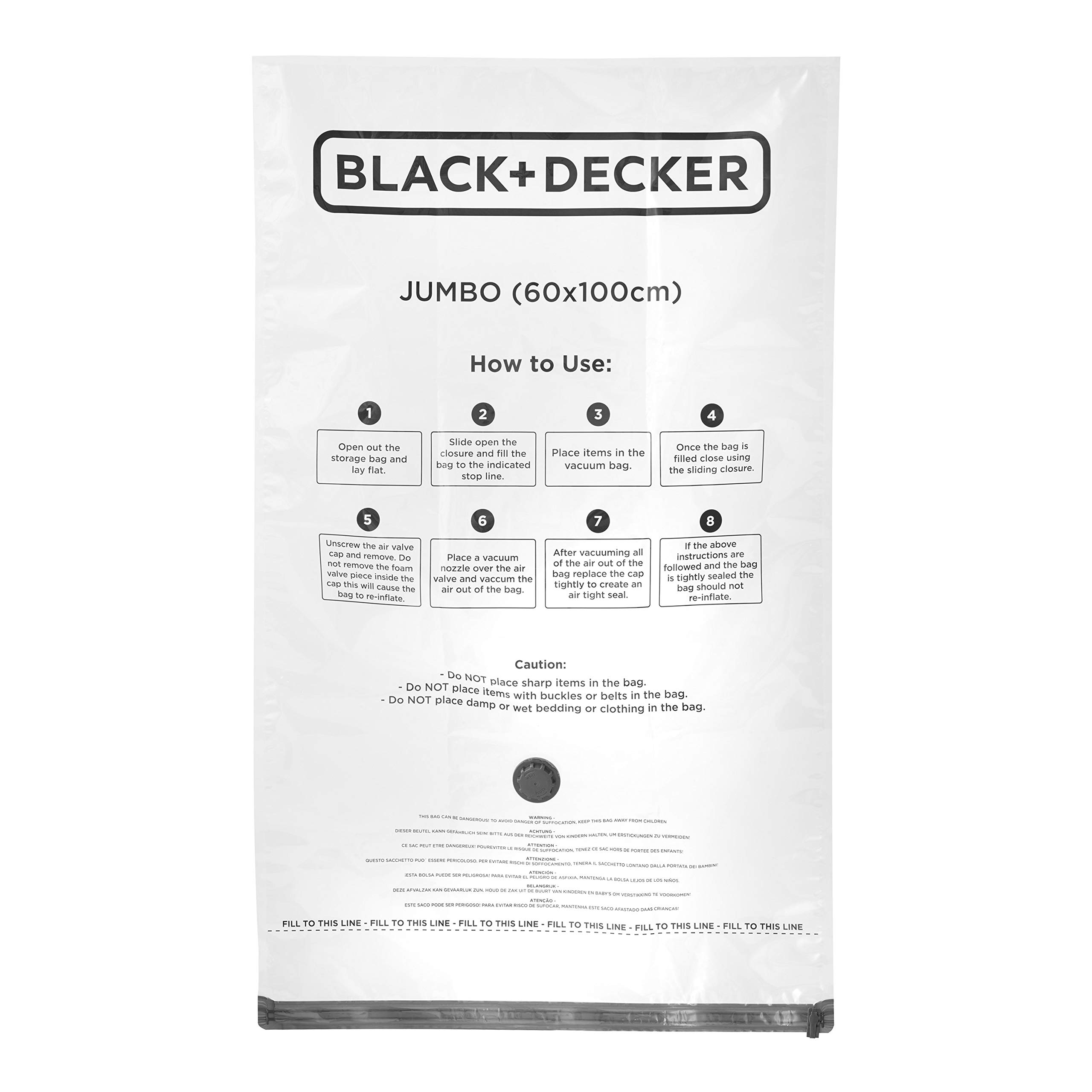 BLACK+DECKER Extra Large Vacuum Storage Bag 3 Pack - Black