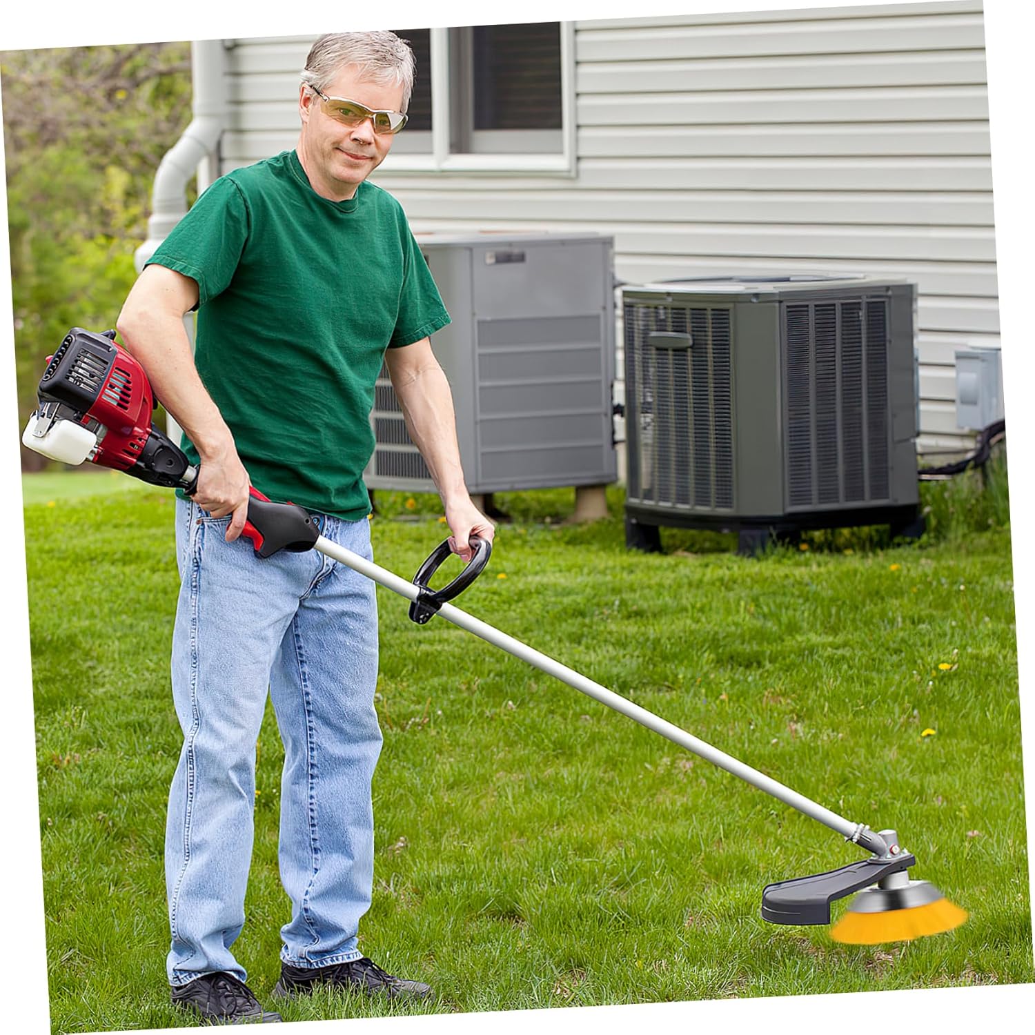 BESTonZON Nylon Brush Trimmer Head for Grass Trimmers Replacement Head Easy Install Mower Accessories