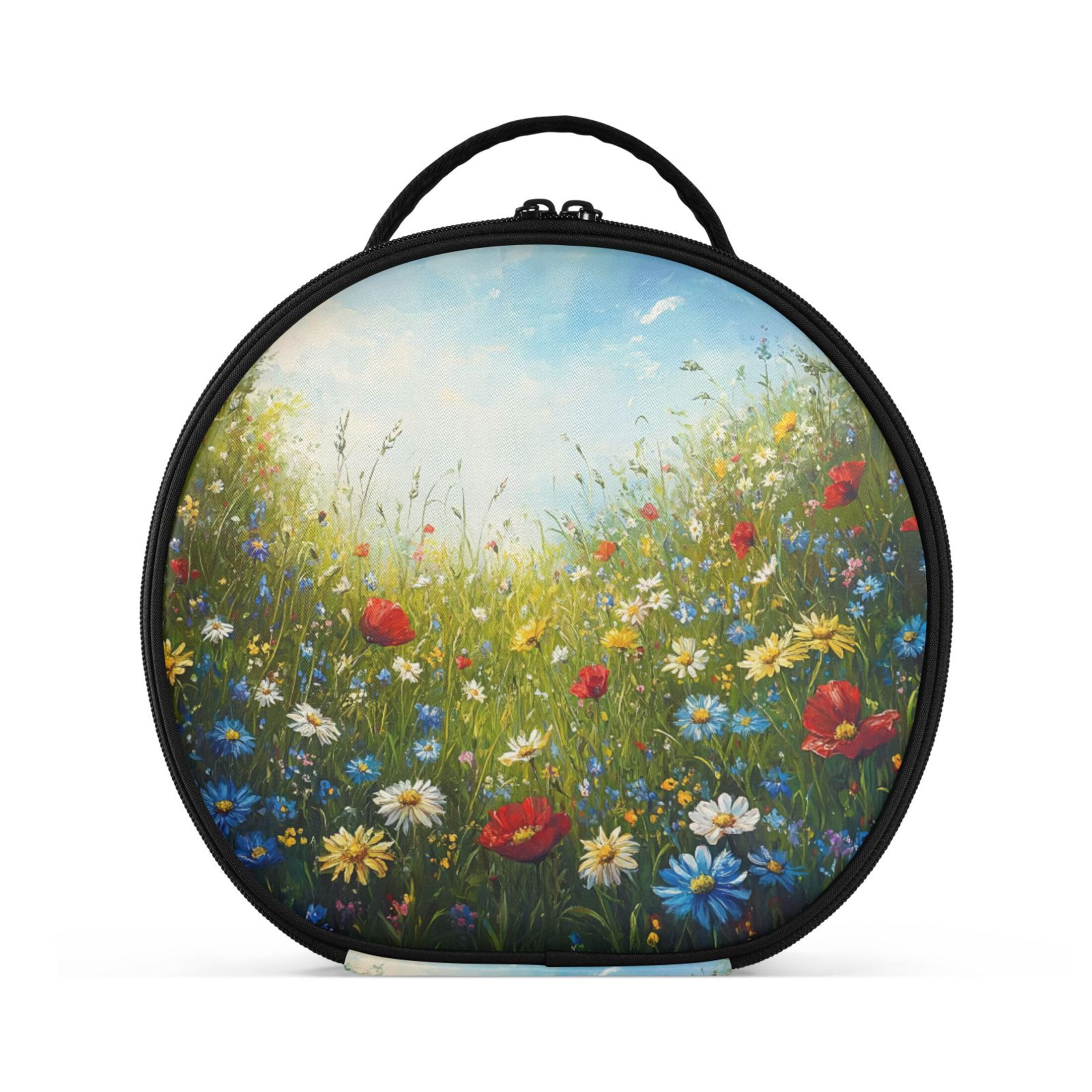 Takiito Meadow in Countryside Travel Makeup Case Portable Makeup Box Artist Cosmetic Case Organizer With Adjustable Dividers