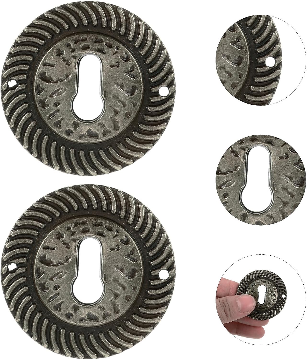 12pcs Vintage Zinc Alloy Keyhole Cover Plate for Trunks Dollhouses
