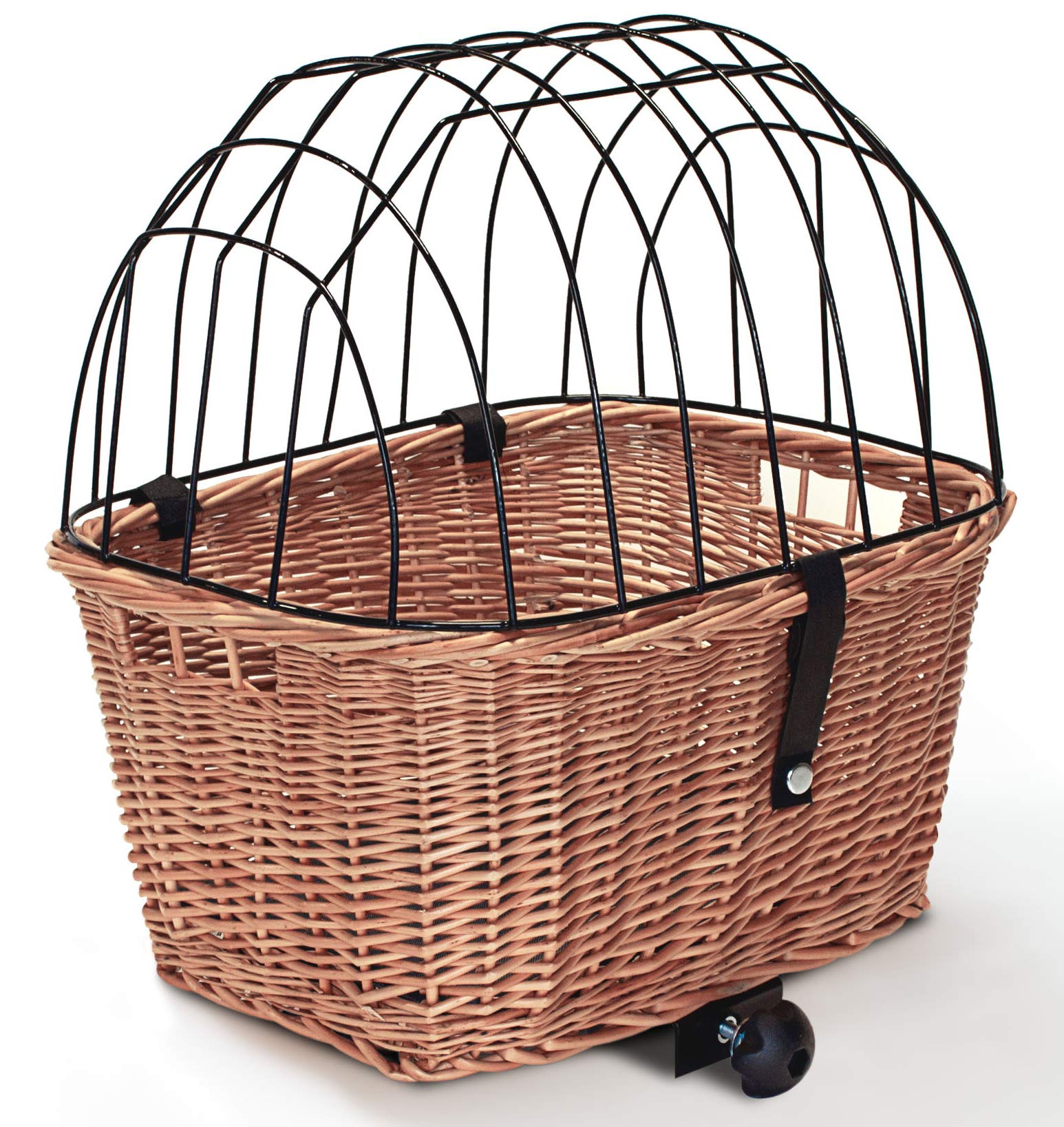 Tigana - Hundefahrradkorb für Gepäckträger aus Weide mit Gitter 44 x 34 cm Eckig Natur (N-S) (ohne Kissen)