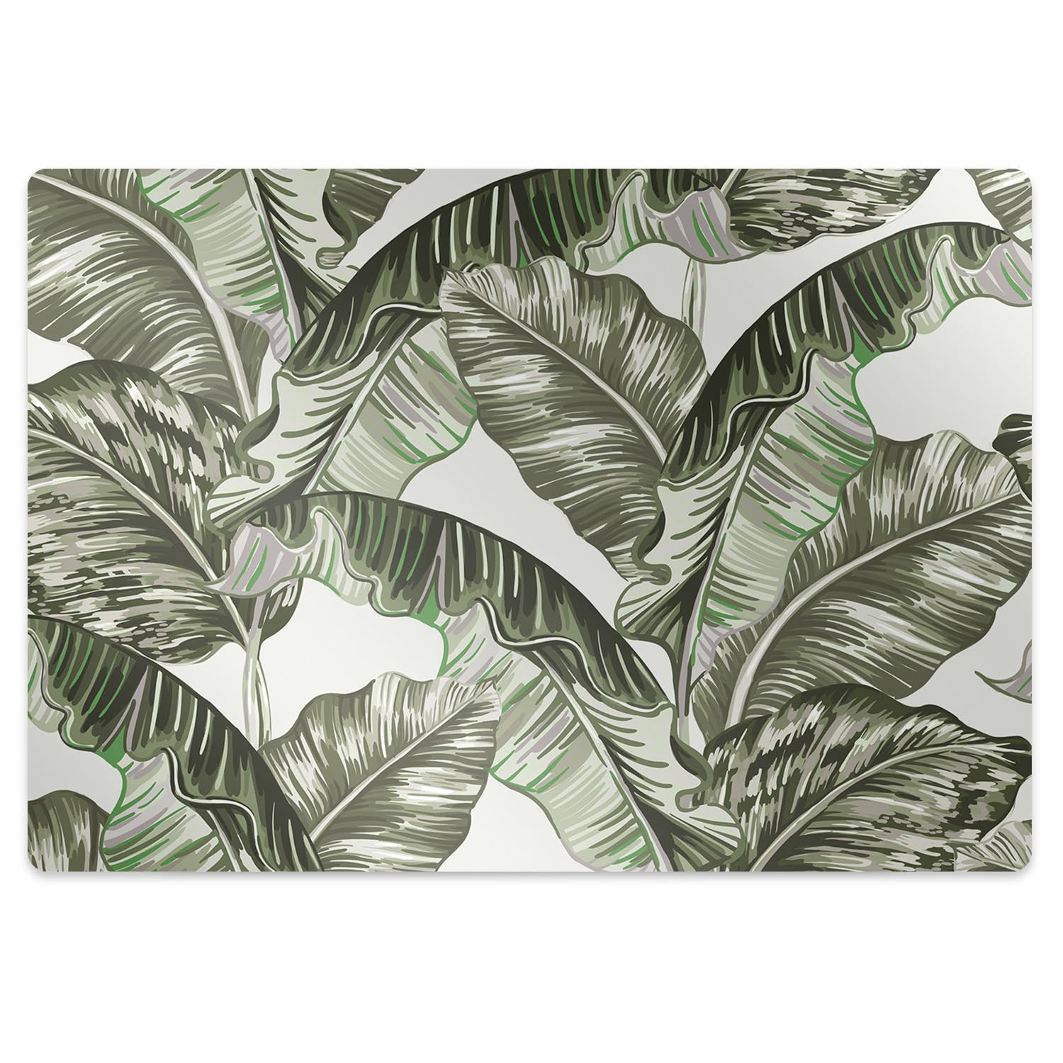 Protezione per Sedie a Rotelle 100x70 cm Rettangolare per Ufficio a Casa Antiscivolo Protezione di Pavimenti Resistente ai Danni PVC Vinile Facile da Pulire Impermeabile - foglie di banano