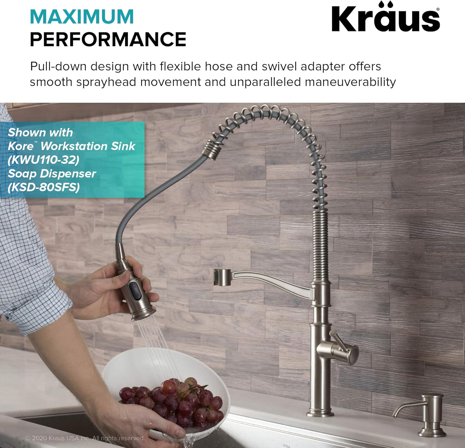 Oil Rubbed Bronze Commercial Pull-Down Kitchen Faucet