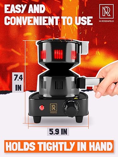 Miniatura 5 de PRO - Quemador de carbón para cachimba  Torre de fuego profesional multiusos estufa eléctrica para quemador de carbón Shisha para shisha, pinzas de