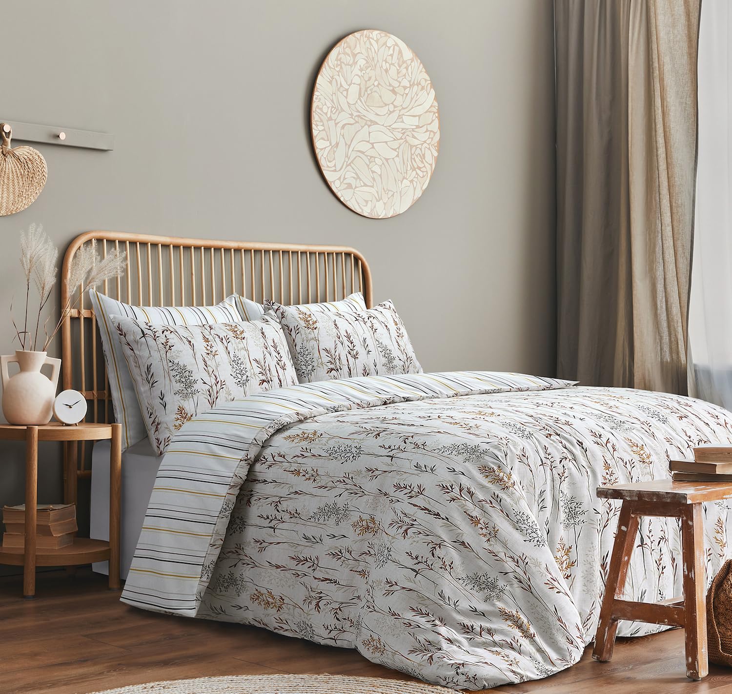 Bronwen Mathews Boys Wildflowers King Size Duvet Cover Sets - Microfibre Printed Reversible Duvet Cover Sets - Duvet Cover King Size Bedding Sets - King Duvet Sets With Pillowcases (, King)