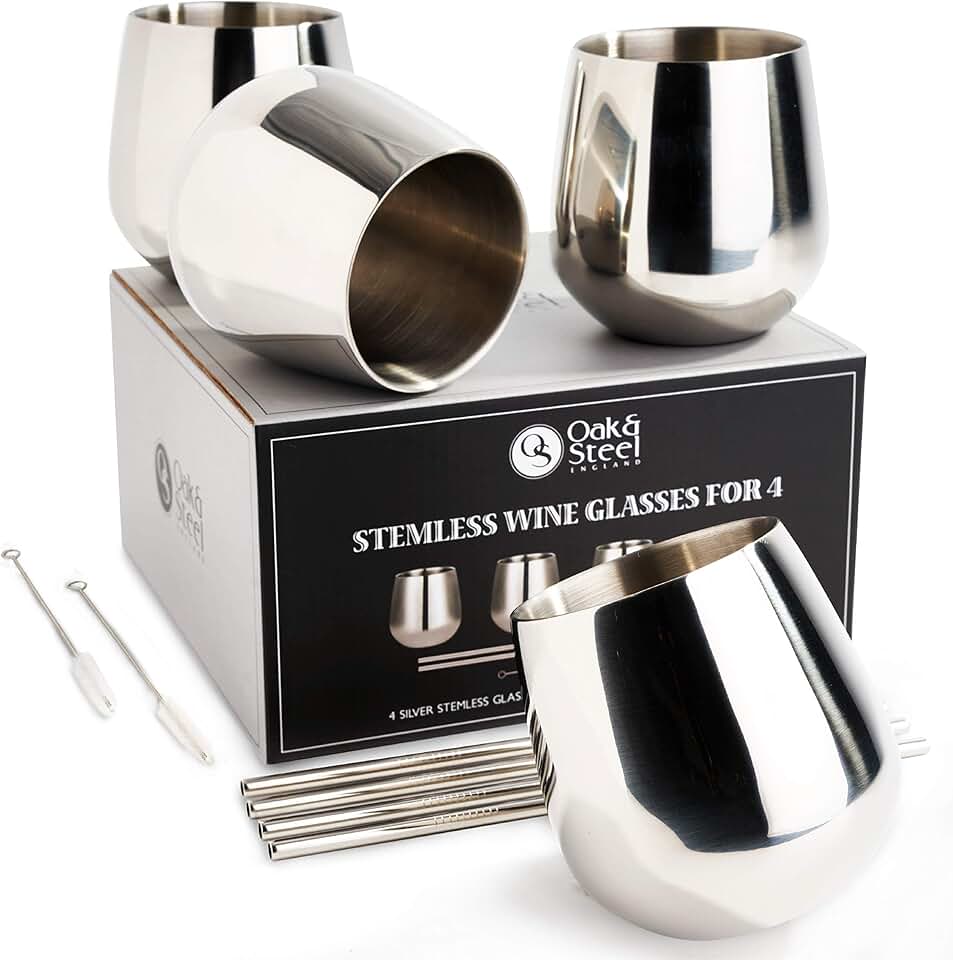 Amazon.co.uk Stainless Steel Wine Glasses