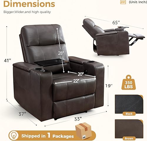 Miniatura 2 de ANJ Silla reclinable eléctrica de piel sintética, asiento de cine en casa suave para sala de estar multimedia, sillón reclinable de película con