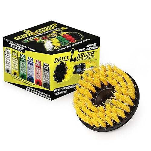 Drillbrush - Cepillo escobillero tamaño medio para máquinas pulidoras, roscado, diámetro de 516 x 24 pulgadas, inalámbrico, sistema neumático con