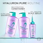 L'Oréal Paris Hair Expertise Hyaluron Pure Purifying & Clarifying Shampoo, With Salicylic Acid and Hyaluronic Acid for Oily Roots and Dehydrated Hair, 828ml