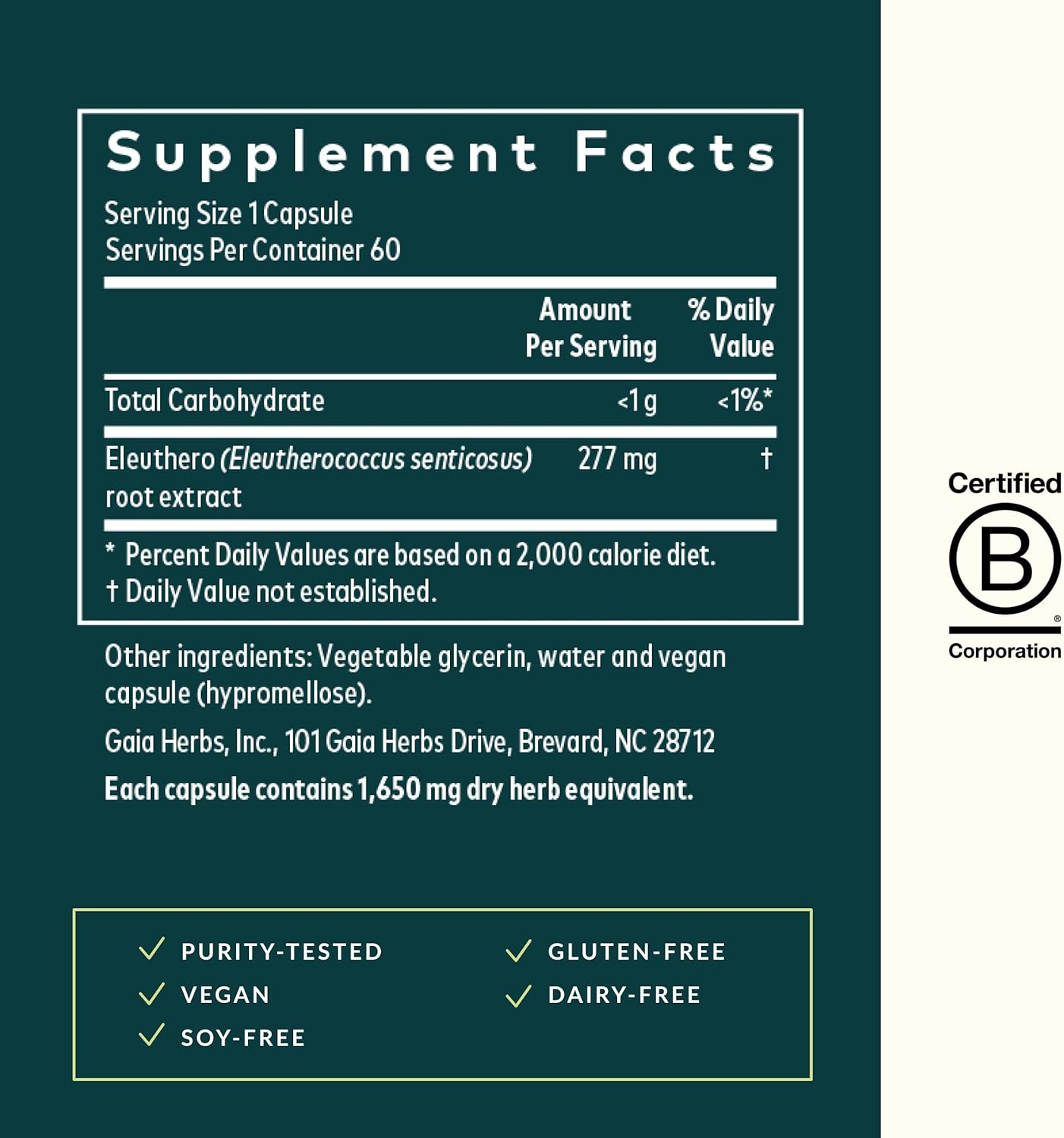 Gaia Herbs Eleuthero Root - Energy, Stamina & Mental Endurance Support* - Eleuthero Root (Siberian Ginseng) Adaptogen Herbal Supplement - 60 Vegan Liquid Phyto-Capsules (60 Servings) - Image 3