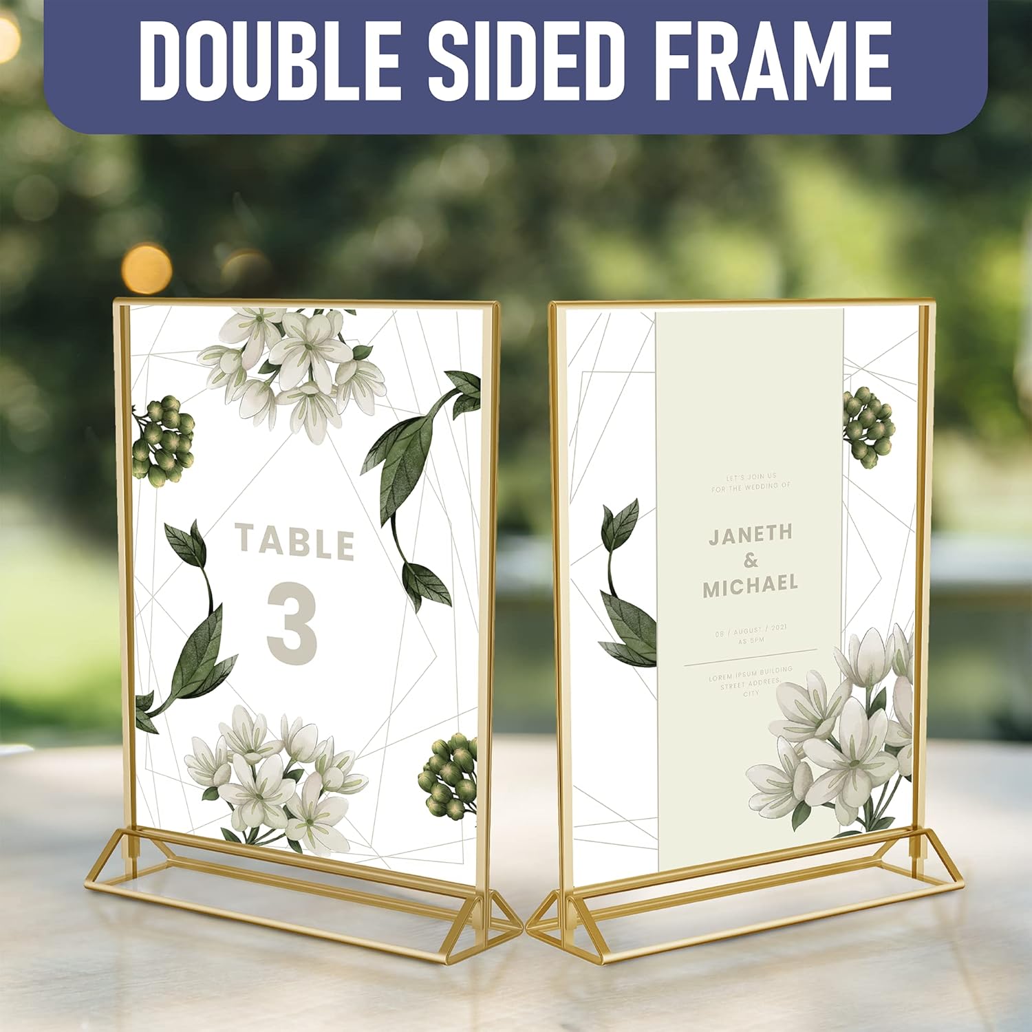 Gold Picture Frames Double Sided 6 Pack A4 Acrylic Gold Table