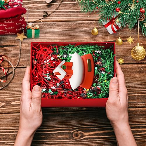 Miniatura 4 de LOMIMOS Papel de rafia de Navidad de 15.87 oz1 libra, rojo y verde triturado con confeti de Navidad para envolver regalos, manualidades, embalaje,