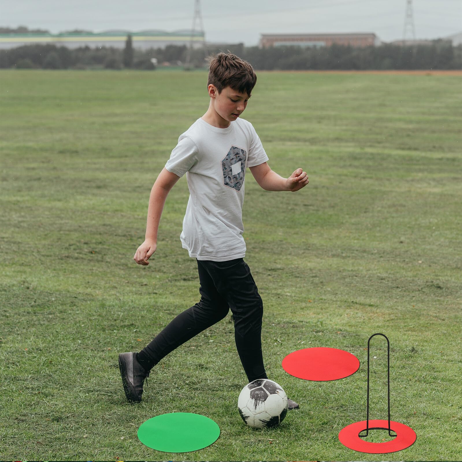 Support pour Cônes de Football en Fer Noir, Étagère Multifonction pour Disques et Bases
