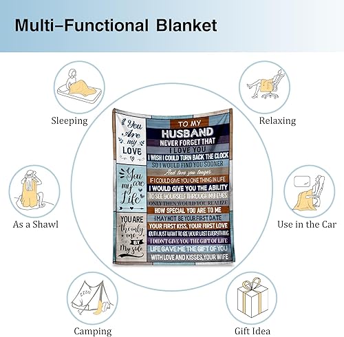 Miniatura 8 de Ekpvgit Regalos para marido, manta de regalo para mi esposo, 60 x 80 pulgadas, ideas de regalos de cumpleaños para esposo de parte de la esposa,