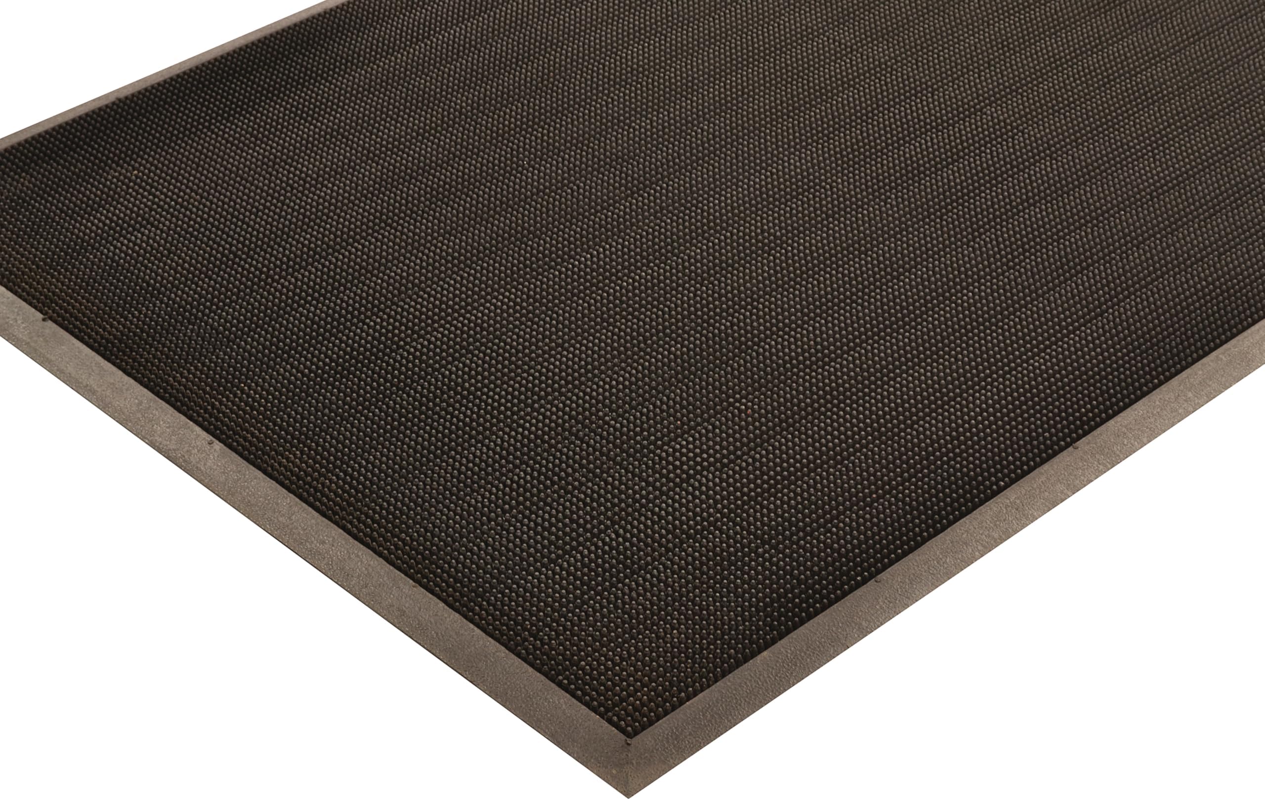 Notrax T28 Scrape® Moisture Trap Entry Scraper Mat, Outdoor Natural Rubber Doormat for Home or Business, Medium-Duty, Beveled Edges, 24" x 32", Black, T28S2432BL