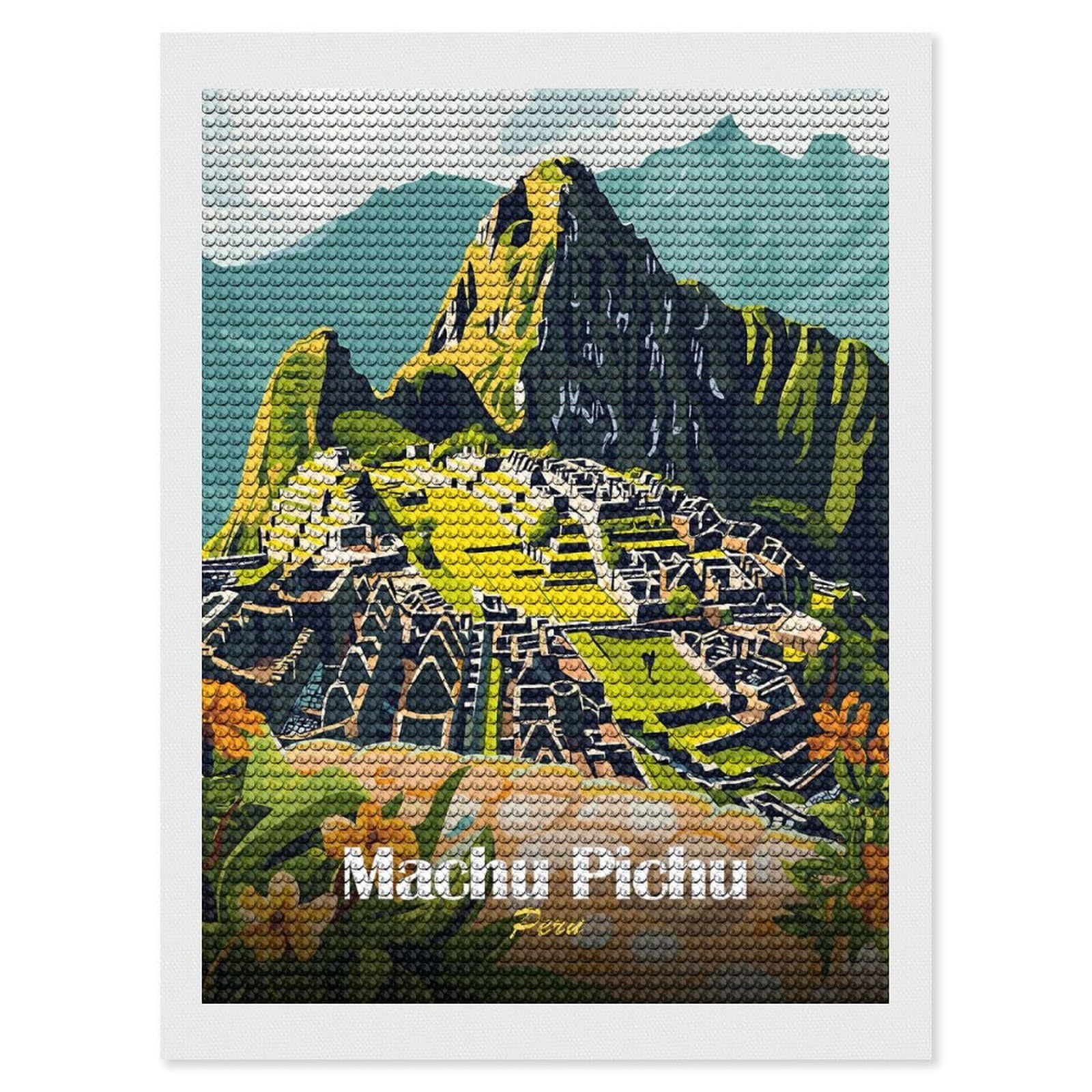 Junmoney Machu Picchu Peru (2) Diamond Art Kit 12"x16", Creative Leisure Activity, Complete Accessories, Vintage Style Decor, for Women