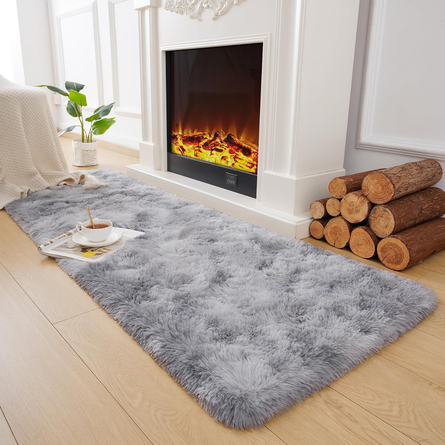 Chicrug Cute Fluffy Area Rug for Girls Bedroom, 2x6 Feet Fluffy Kids ...