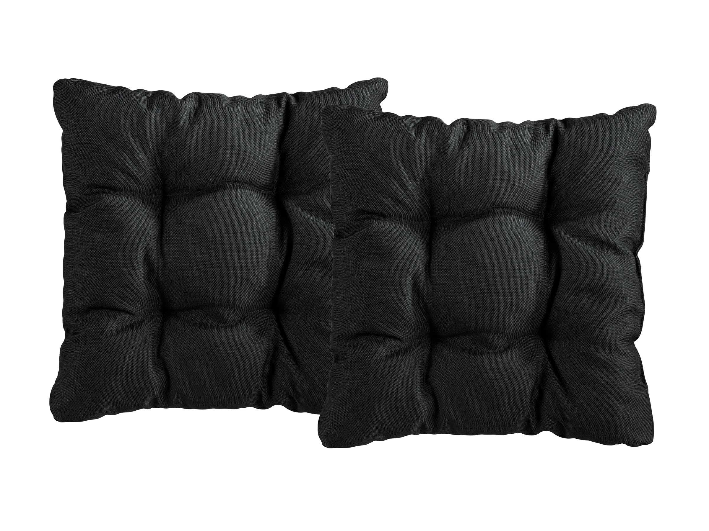 XDREAM Interior Juego de 2 cojines para silla, color negro, cómodos cojines para cocinas, comedores y sillas de jardín, certificado Öko-Tex, producido según el estándar de calidad alemán, 38 x 38 x 6