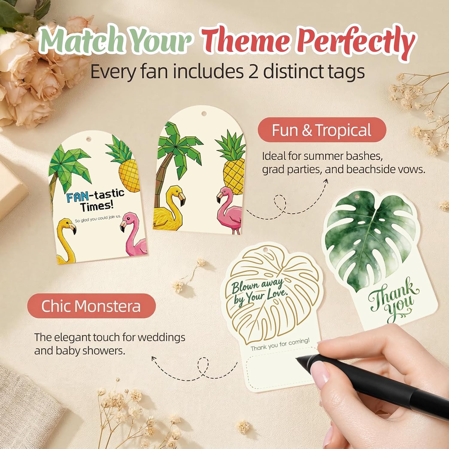 Mini Fans Bulk Fans for Wedding Guests, AAA Battery Handheld Fans Bulk, Wedding Fans for Guests & Wedding Souvenirs for Guests Wedding Favors