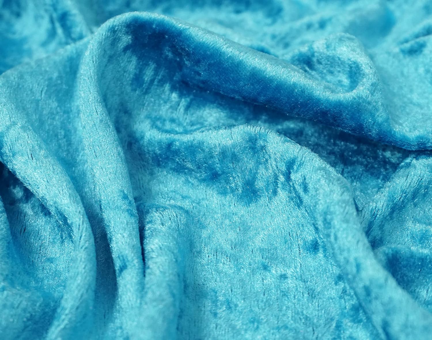 Crushed Velvet Fabric Craft Stretch Velour Material, Soft Furnishing & Craft Velour Fabric, 150cm Wide (Turquoise - Image 4