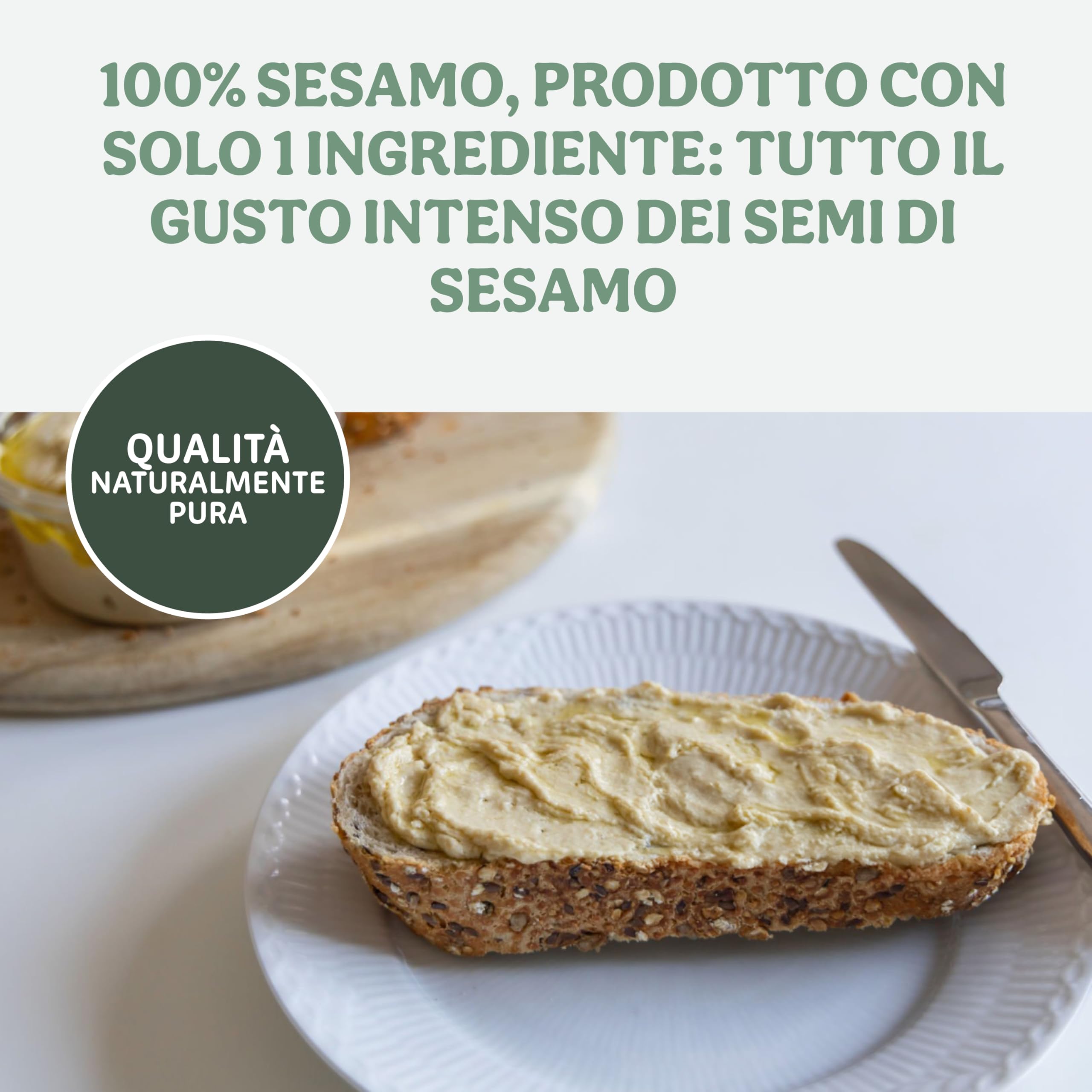 Probios Crema Tahini Light - Crema di Sesamo Tahina Premium - Salsa Tahini Ricca e Cremosa per Hummus e Salse - Confezione da 6 x 200 g