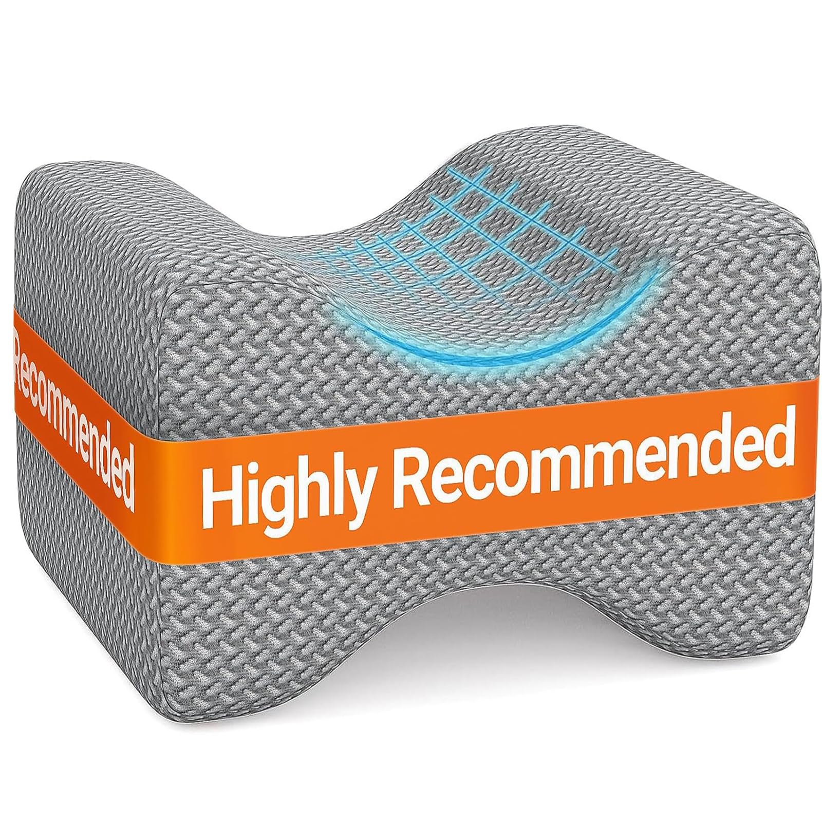 BlissTrends Cuscino per ginocchio in memory foam, cuscino per ginocchia per chi dorme di lato, cuscino per gambe per dormire, cuscino di elevazione per alleviare la colonna vertebrale attorcigliata,