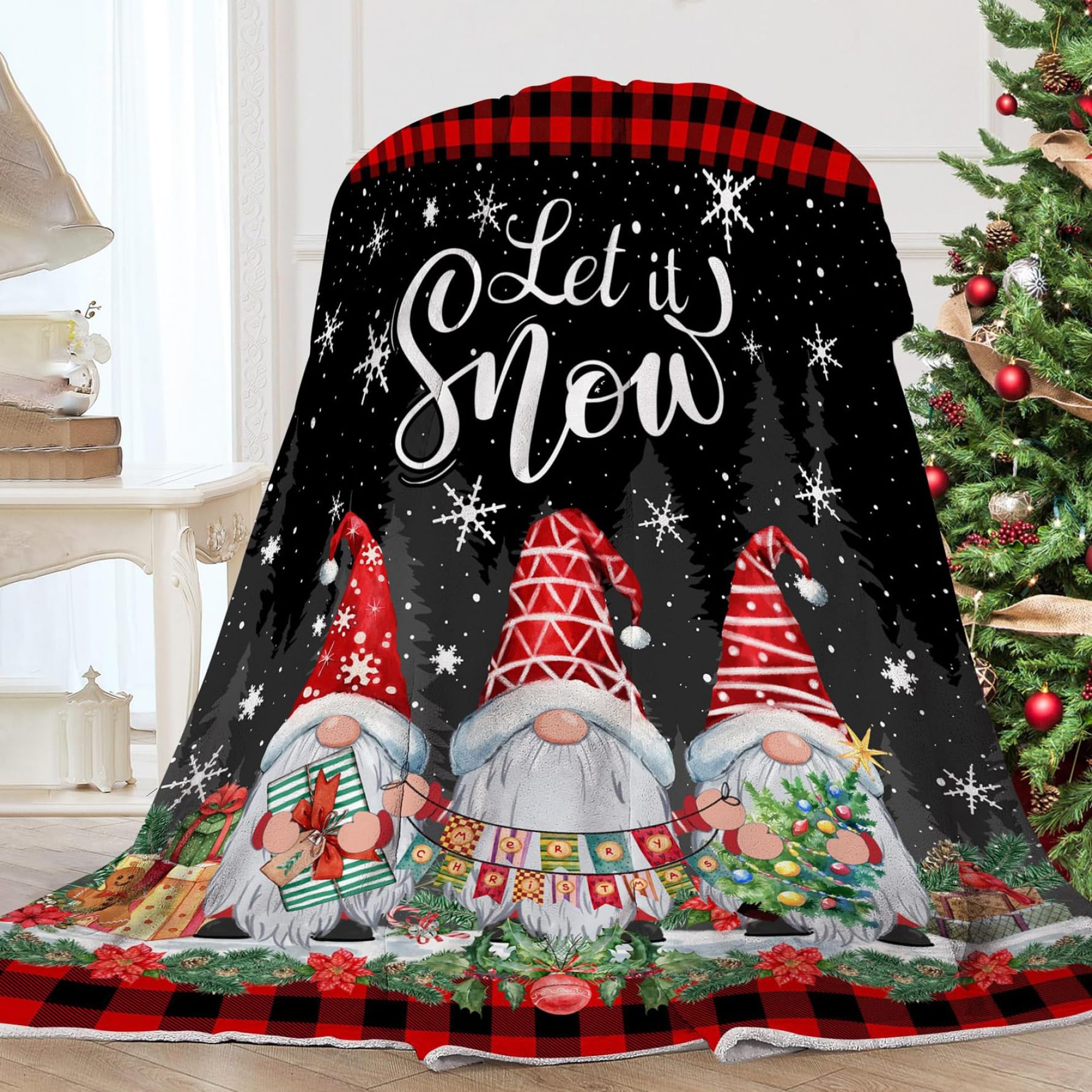 Couverture de Noël en flanelle douce pour soirée cocooning