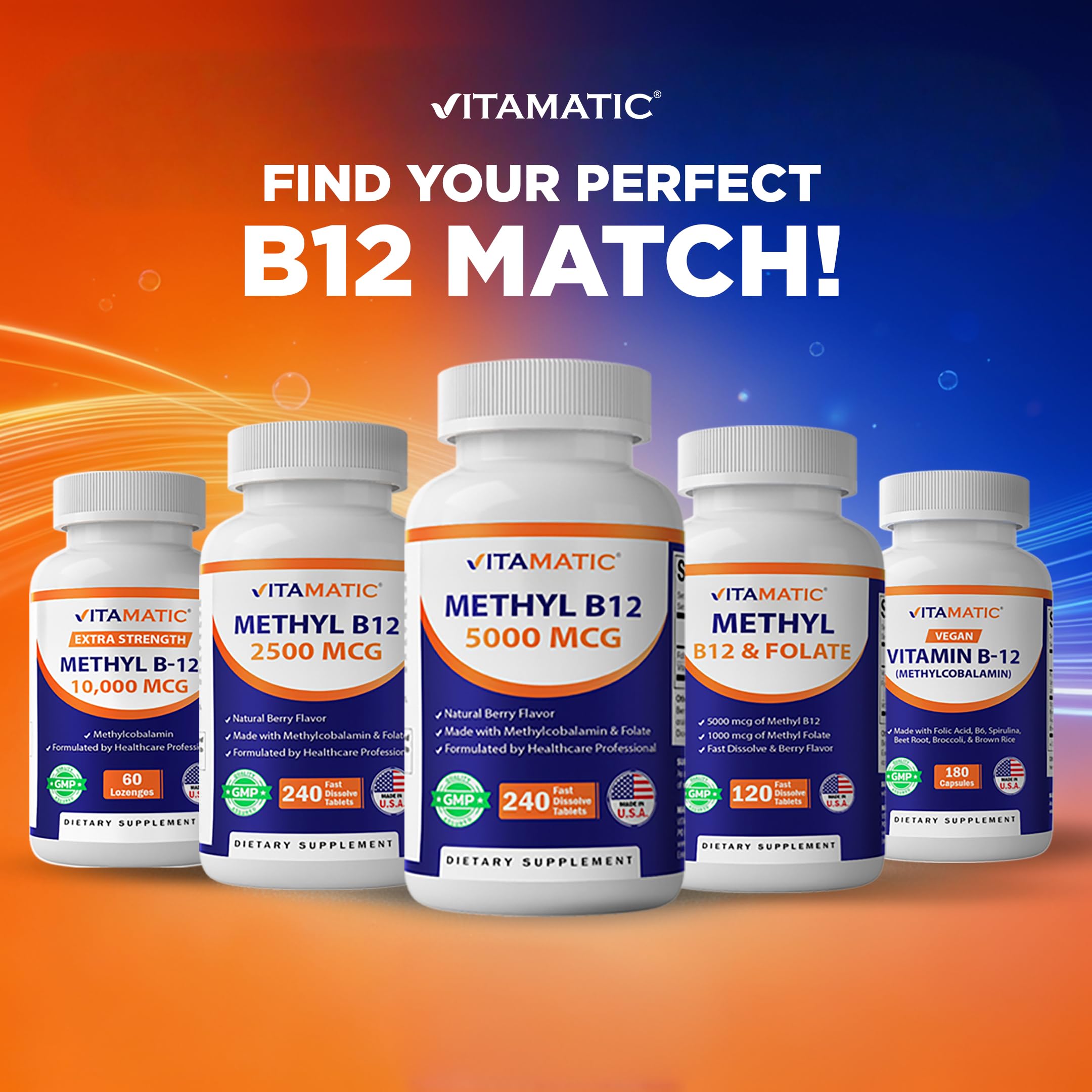 Vitamatic Vitamin B12 5000 mcg, 365 Fast Dissolve Tablets - 2 Pack — Amazon image 7