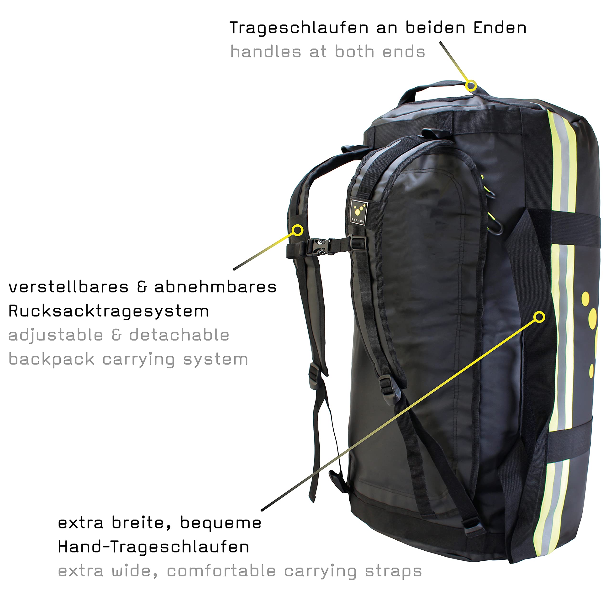 tee-uu BARRELBAG Bekleidungstasche | Verschiedene Varianten | robust aus Plane