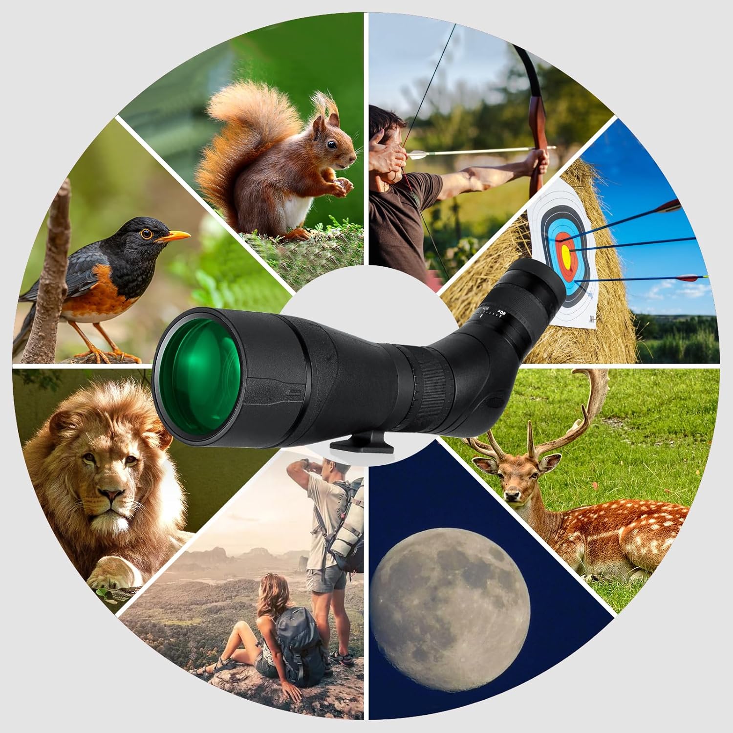 20-60x85mm HD Spotting Scope with Smartphone Adapter - Waterproof Spotting Scopes for Adults for Bird Watching Wildlife