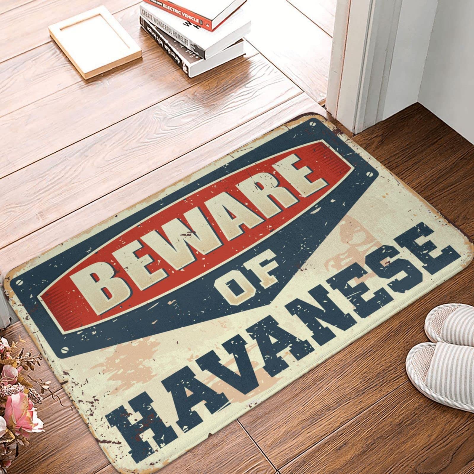 Tapis de porte extérieur anti-boue pour garder l'entrée propre avec motif Havanais