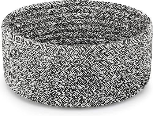 Miniatura 14 de ABenkle Cesta Tejida Pequeña, Cestas de Almacenamiento Pequeñas Vacías y Poco Profundas, Mini Cestas de Cuerda de Algodón, Cesta Decorativa Redonda