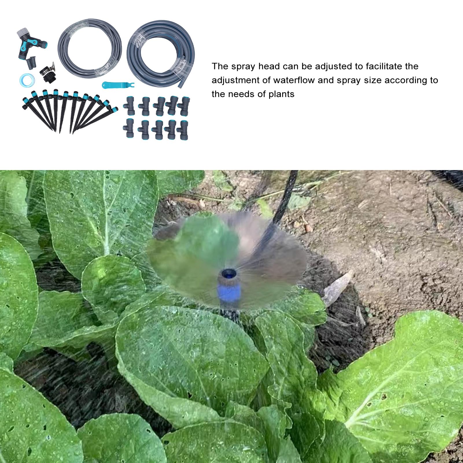 Kit de Riego por Goteo, área de Riego Grande de 10 M de Riego de Goteo Kit de Riego de Diseño Ajustable de Riego de Jardín para Jardines de Jardines y Invernaderos