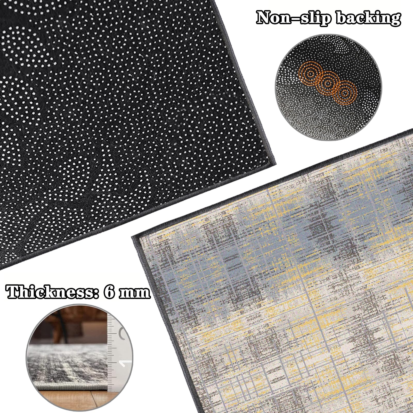 JaevKwzy Tapis Couloir Long Tapis de Cuisine Antidérapant et Lavable Tapis de Passage Couloir Moderne Tapis Cuisine Devant Evier Tapis de Entree Interieur pour Salon Chambre Buanderie 110 x 550 cm