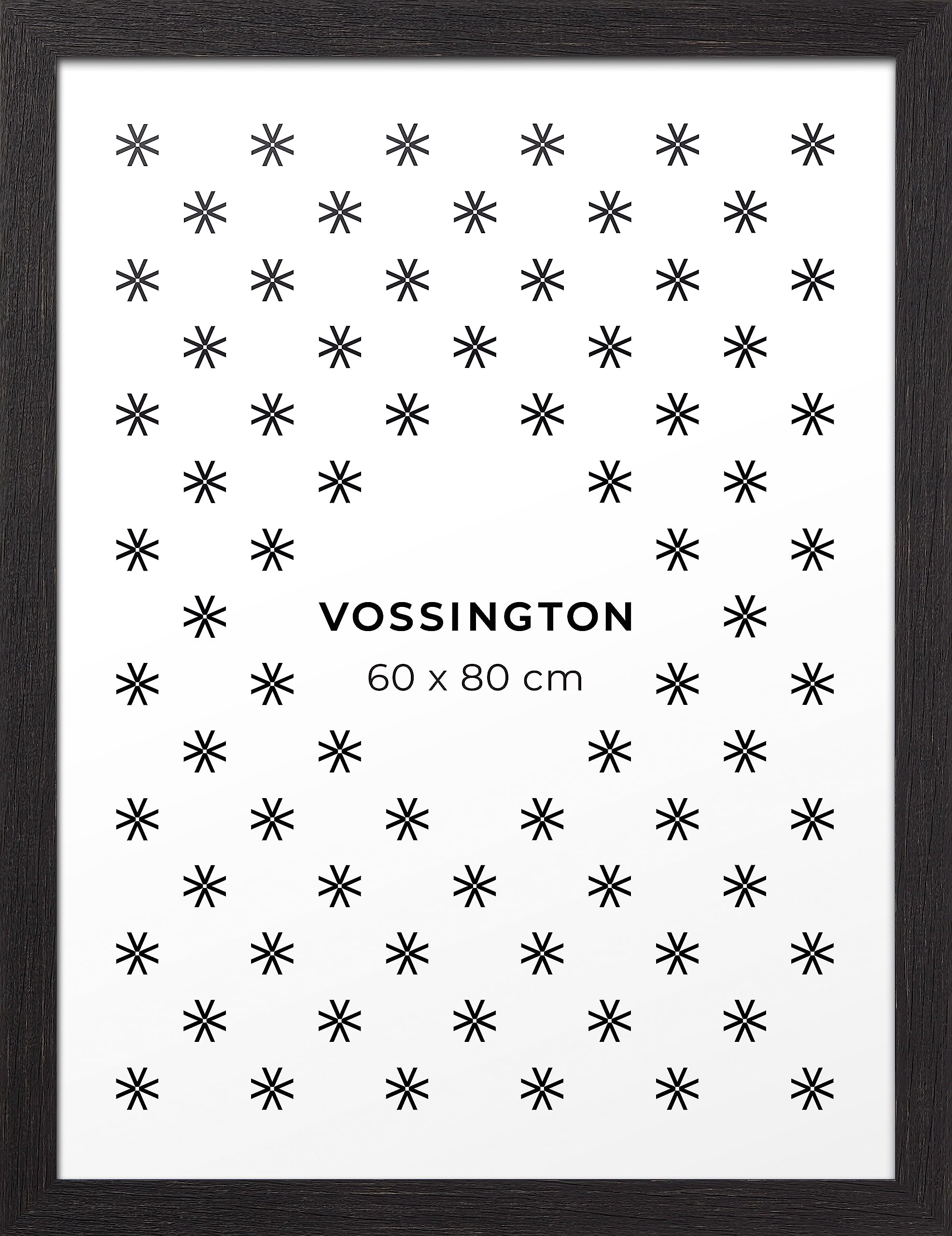 Vossington Rustic 60 x 80 Frame - Distressed Black Frame Color (Faux Wood Grain) - Farmhouse & Vintage Picture Frame Design - Fits 1 Photo, Art Print, or Poster (60x80 cm or Approx. 24x31 Inches)