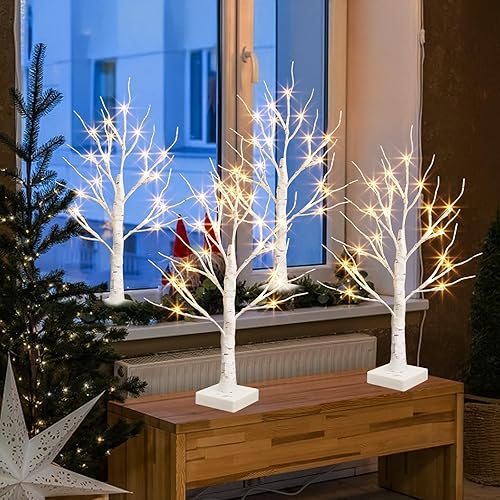 Miniatura 2 de PEIDUO Decoraciones de Navidad para el hogar, árbol de Navidad de 2 pies con luces LED, luces blancas cálidas, árbol espiritual de luz de hadas