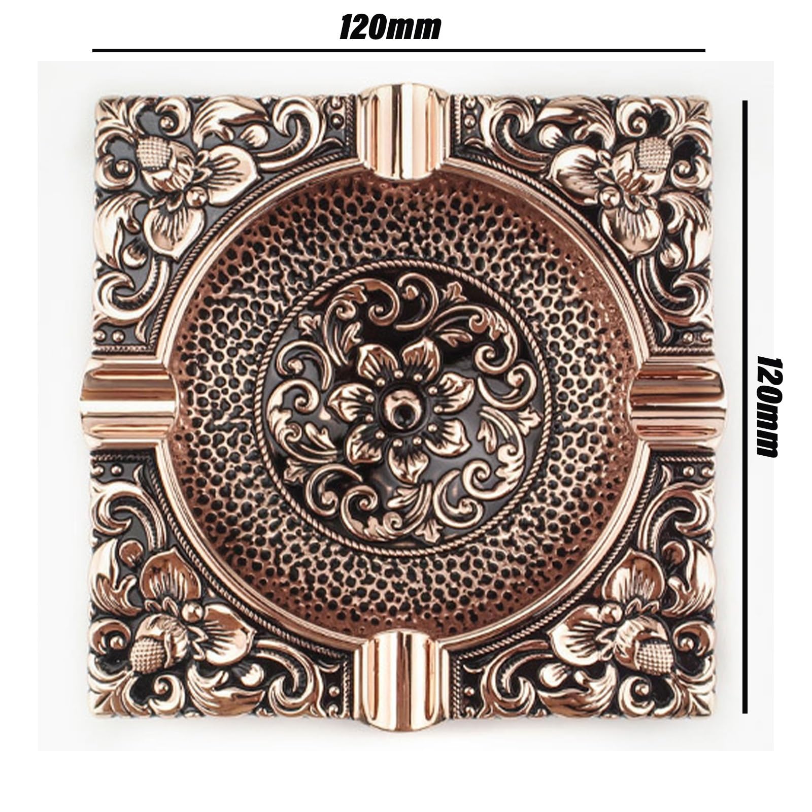 Posacenere retrò in ottone, design quadrato, grande capacità, per interni ed esterni, articolo regalo decorativo