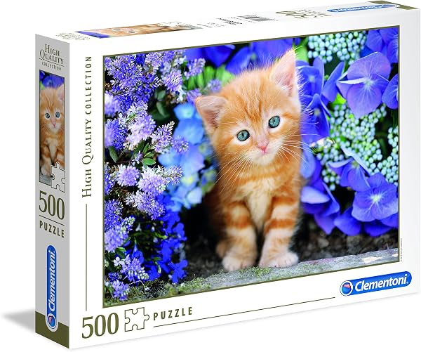 Clementoni 30415 Katze im Blumenmeer – Puzzle 500 Teile, Geschicklichkeitsspiel für die ganze Familie, Erwachsenenpuzzle ab 14 Jahren - 1
